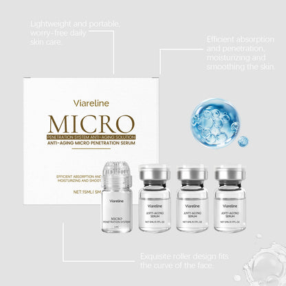 Hexapeptide Collagen Microneedle Serum Set Hydrating Facial Roller