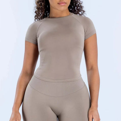 Quick Dry Women's Workout Shirts Short Sleeve Gym