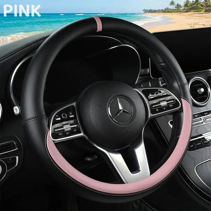 Napa Leather Steering Wheel Cover Non-Slip Inside