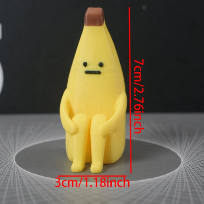 Anxious Banana 3D Printed Figurines Decor for Home Office