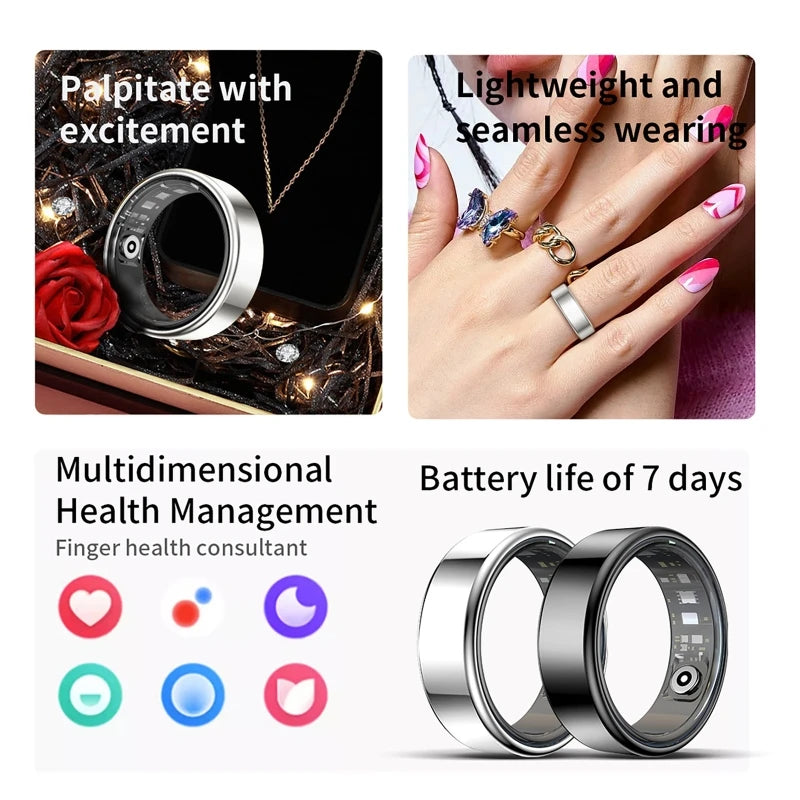 Smart Ring Bluetooth Call Heart Rate Blood Pressure Monitor