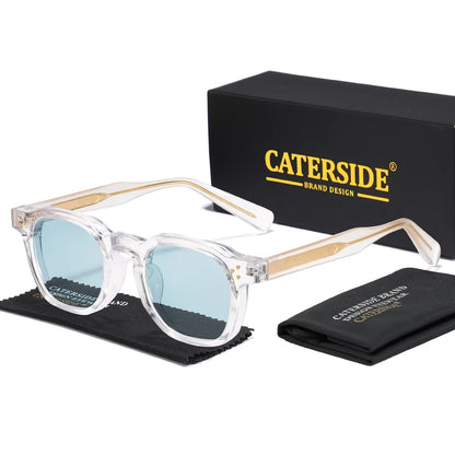 CATERSIDE Retro Punk Men Sunglasses Small Frame Square
