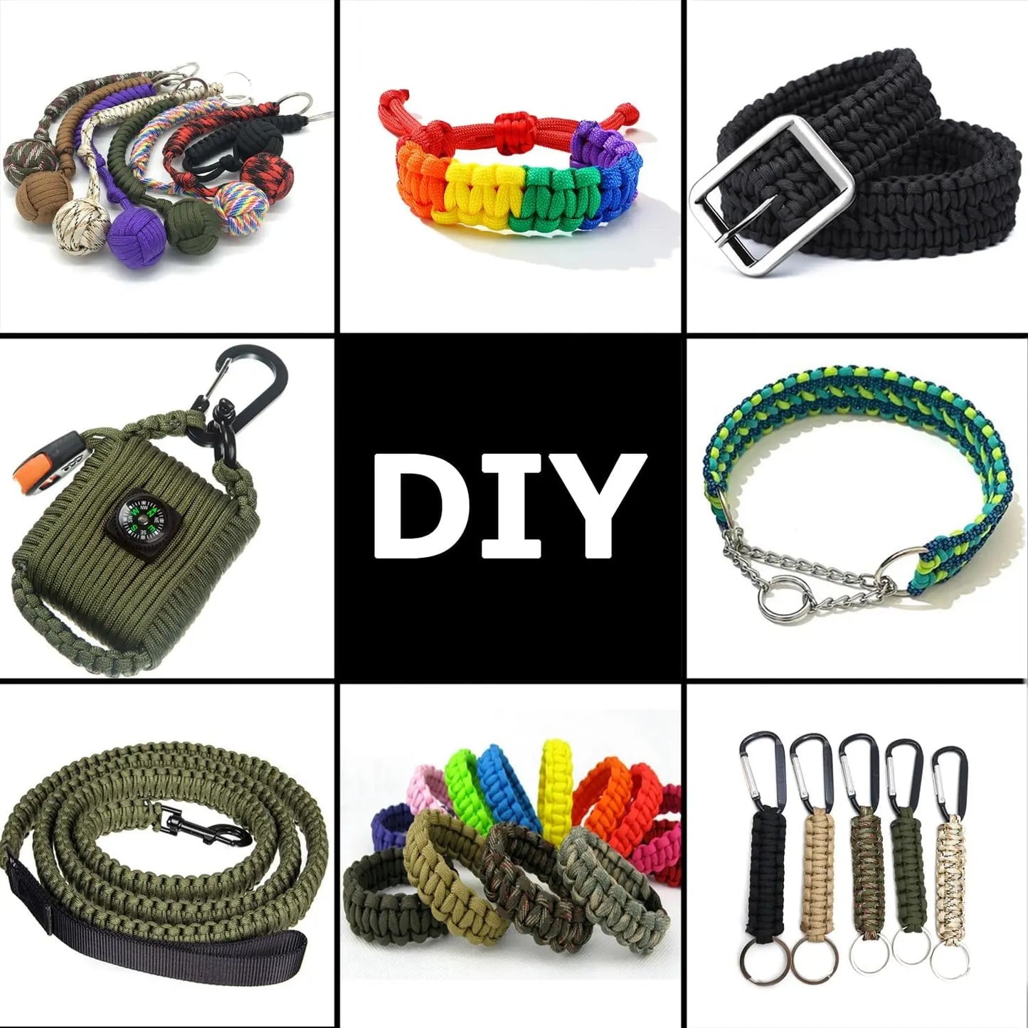 9 Core 650lb Paracord 100m Dia.4mm Military Standard