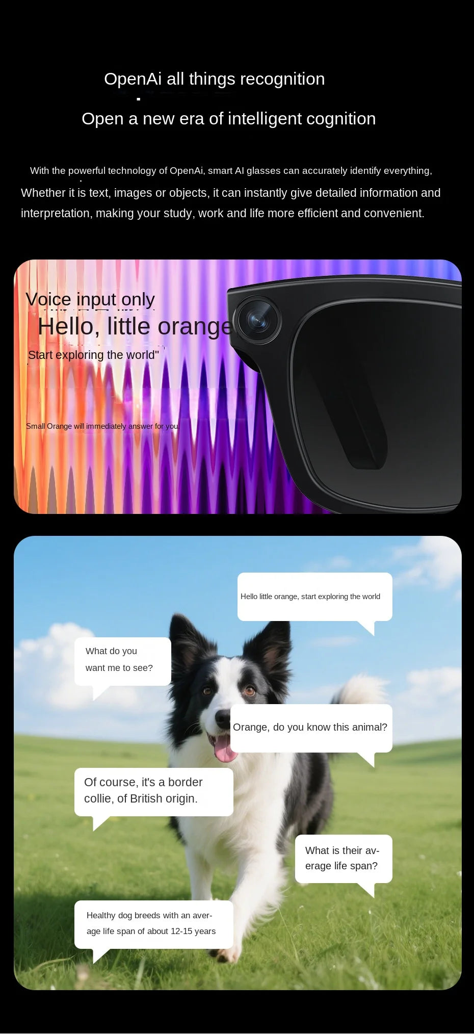 Smart Glasses AR AI Translation 4K Camera Bluetooth Call Touch Control