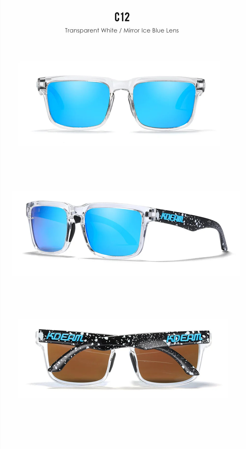 Kdeam Polarized Sunglasses for Men Women Eyewear