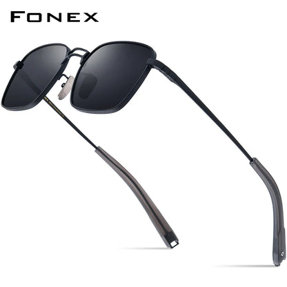 FONEX Titanium Sunglasses Men Famous Brand Design