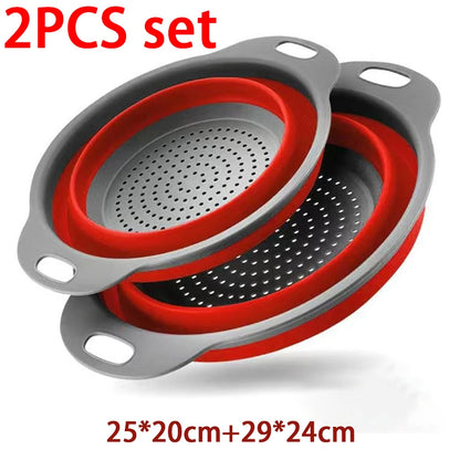 Silicone Folding Drainer Basket Portable Kitchen Strainer
