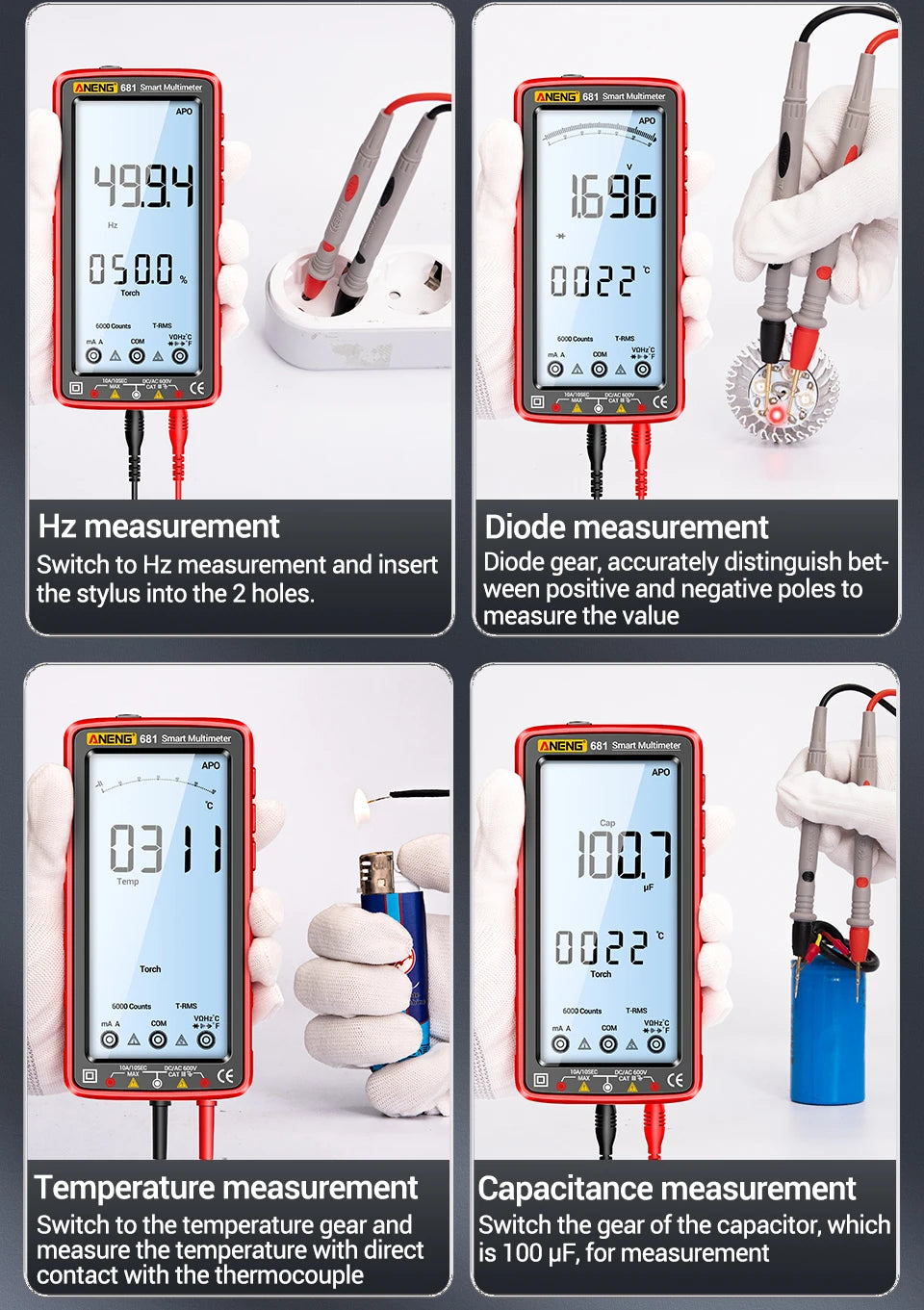681 Rechargeable Digital Professional Multimeter Voltage Tester