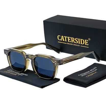 CATERSIDE Retro Punk Men Sunglasses Small Frame Square