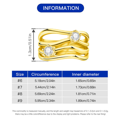 925 Sterling Silver Three-Ring Stackable Ring for Women