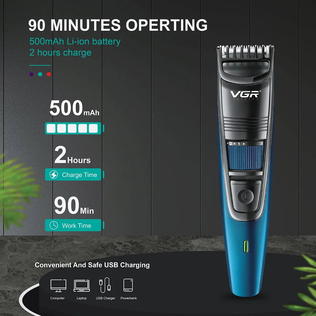 VGR Adjustable Hair And Beard Trimmer Hair Clipper Hair