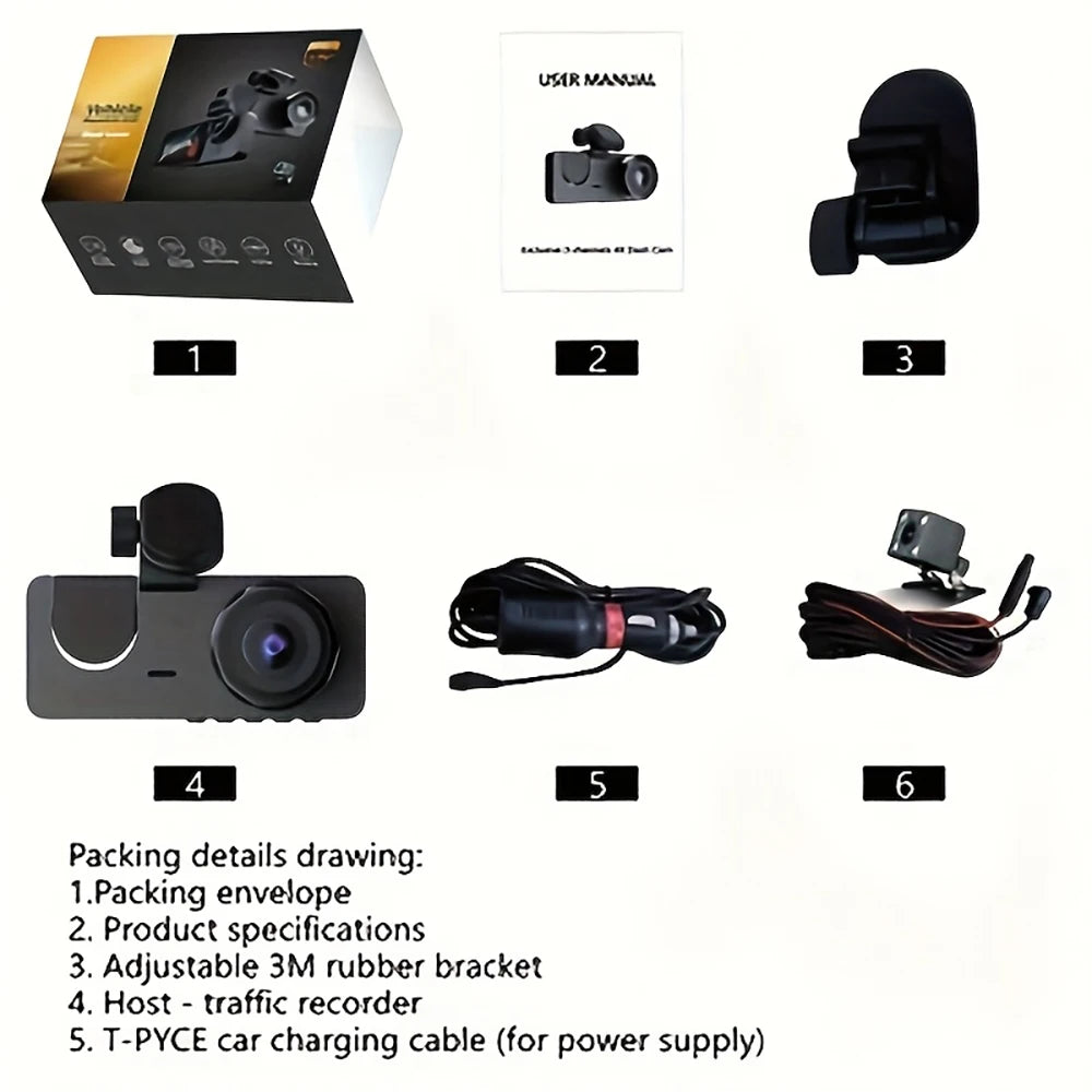NEW 1080P HD WIFI 2/3Camera Dash Cam For Car Camera