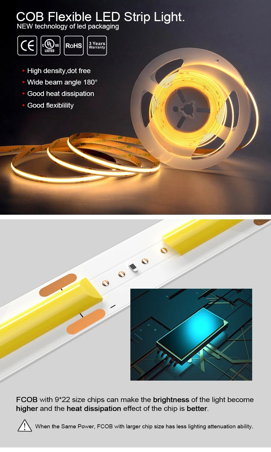 High Density Flexible Tape Ribbon 3000-6500K RA90 Led Lights