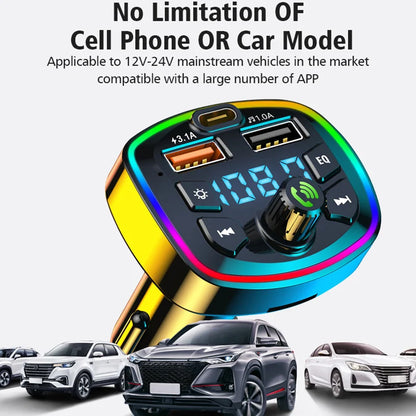 Car Bluetooth 5.0 FM Transmitter Wireless Adapter Car Accessories