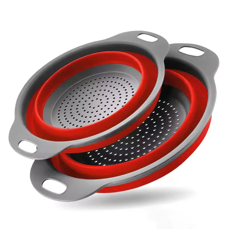 Silicone Folding Drain Basket Fruit Vegetable Washing Basket