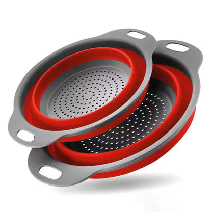 Silicone Folding Drain Basket Fruit Vegetable Washing Basket