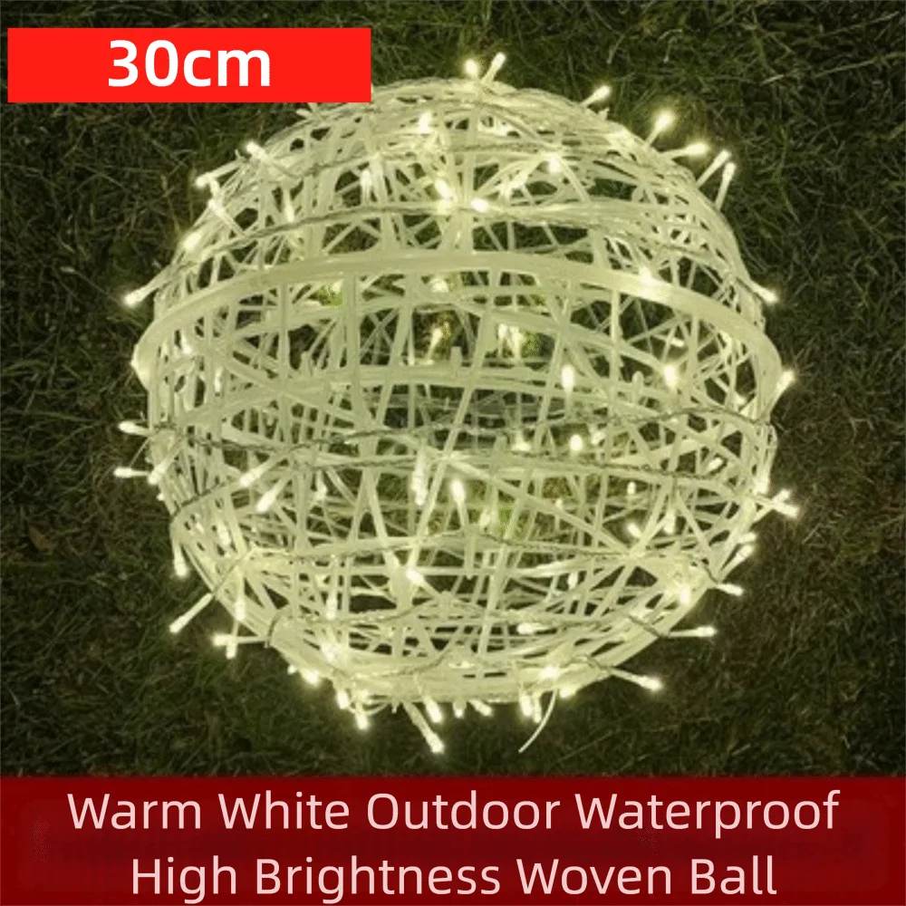 New 20/28CM Festoon Rattan Ball Light Rattan Ball