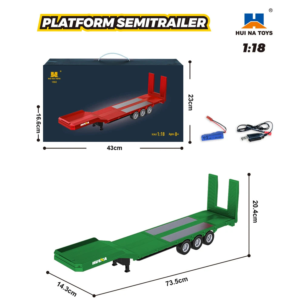 HUINA 1501 770S Alloy Tractor 19CH RC Truck 1/18 2.4G remote