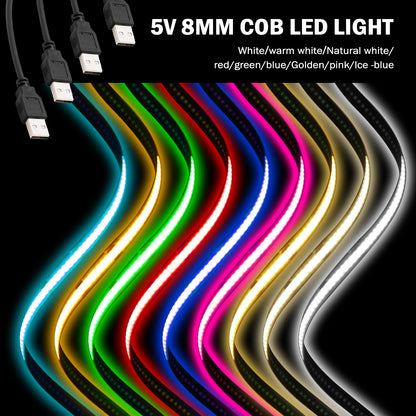 New USB COB Strip Light Flexible Adhesive Tape Night Lighting