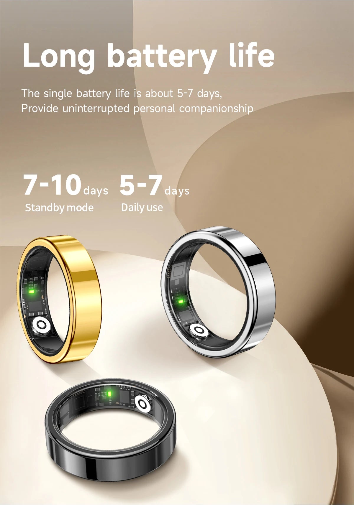New Smart Ring Heart Rate Blood Pressure Sleep Monitoring