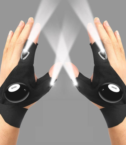 LED Half Finger Glove for Men Women Outdoor