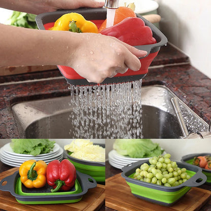 Silicone Folding Drainer Basket Portable Kitchen Strainer