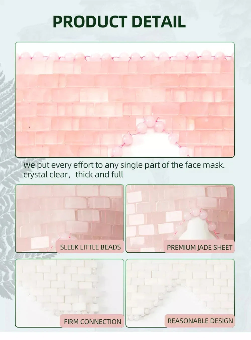 Rose Quartz Jade Eye Mask Facial Cooling Mask Massage