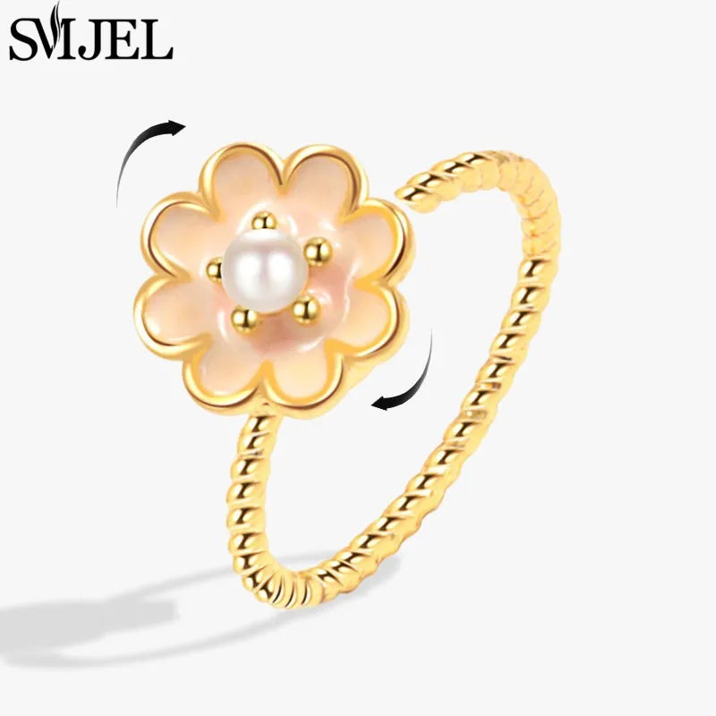 Luxury Crystal Anxiety Relief Spinning Fidget Rings for Women