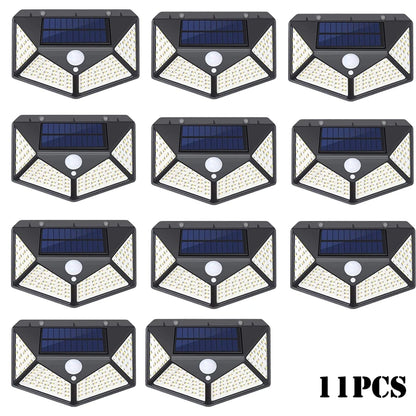 Solar Lights Outdoor 100 LED Wall Lamp Motion Sensor Lights