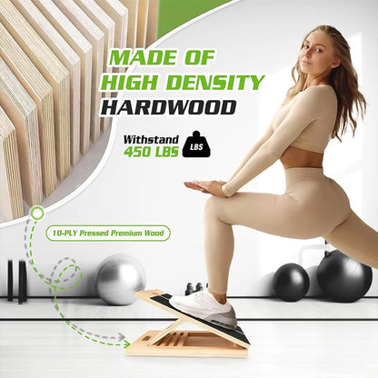 Foldable Wooden Incline Board Adjustable Calf Ankle Stretcher