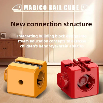 Kids Magnetic Rail Car Cube Toys Educational Toy