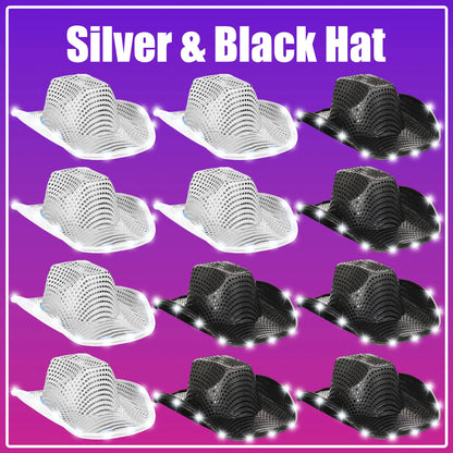 LED Cowboy Hats Wedding Hats Bulk Light up Cowboy Hats