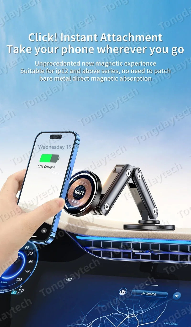 15W Car Magnetic Wireless Charger Holder 360 Rotation