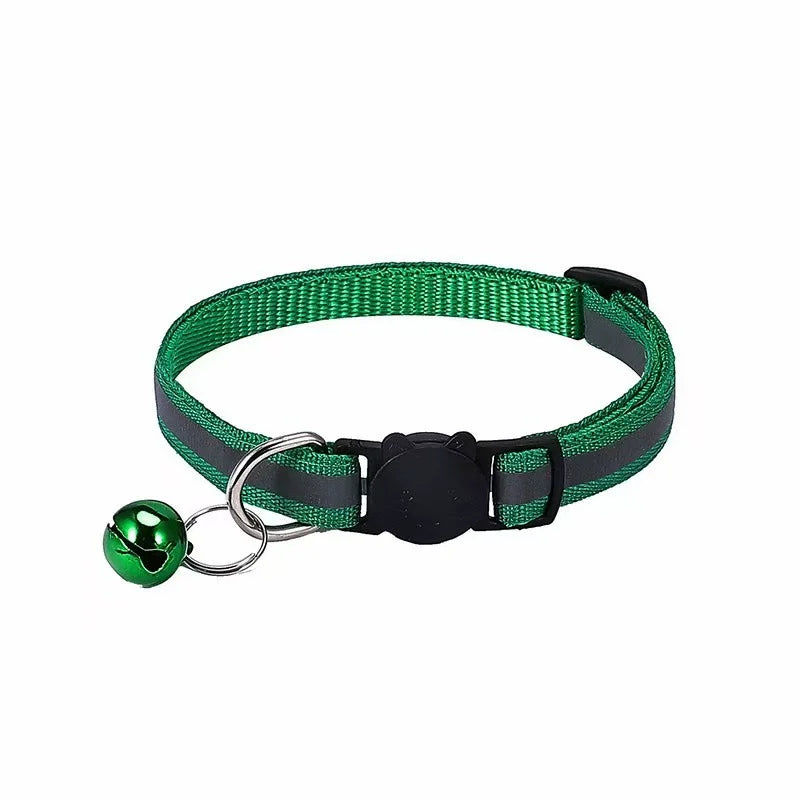 Cartoon Cat Head Reflective Pet Collar Colorful Bell