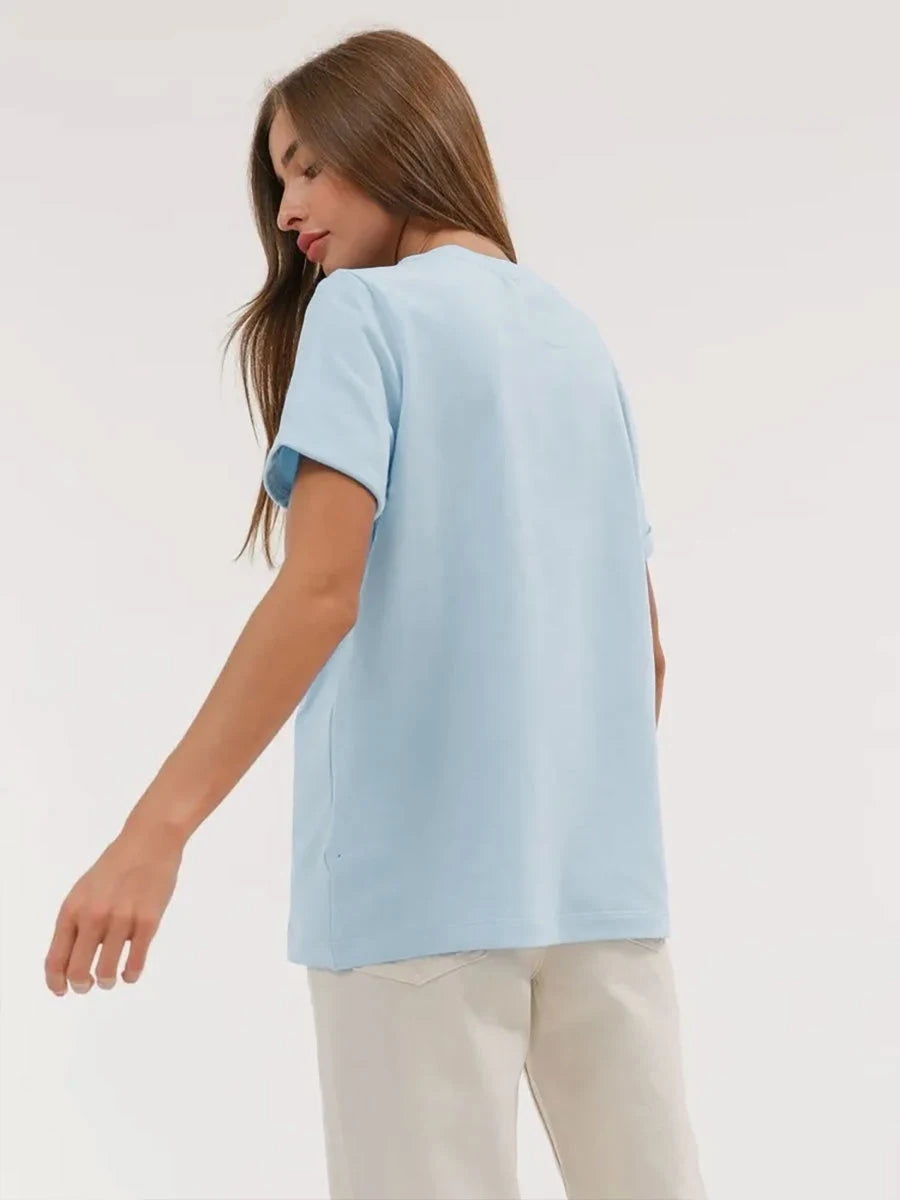 Bornladies Summer 100% Cotton Women's T-shirt Bottoming Tops