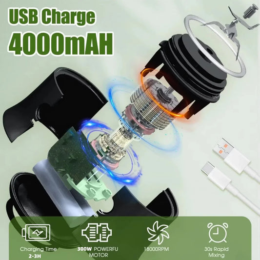 New 300W Powerful Juicer USB 4000mAh Battery