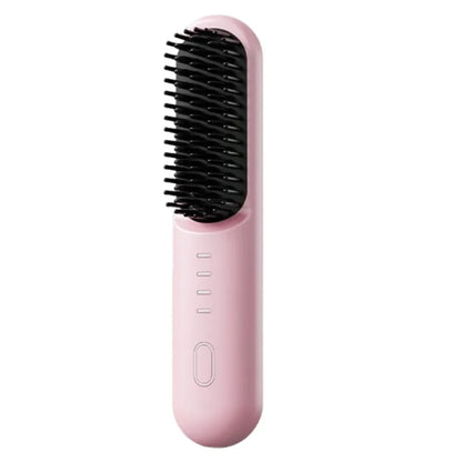 Cordless Hair Straightener Brush 4 Temp Settings Ceramic