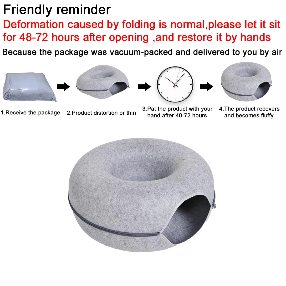 B-Tunnel Donut Cat Bed Interactive Tunnel Pet