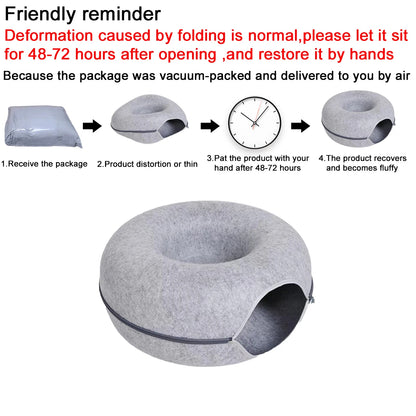 B-Tunnel Donut Cat Bed Interactive Tunnel Pet