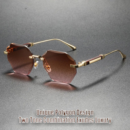Man Woman Sunnies Fashion Unisex Rimless Sunglasses
