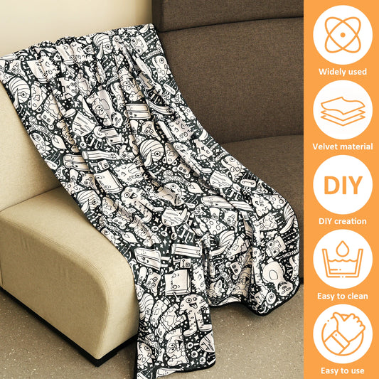 DIY Coloring Blanket with 24 Colored Markers Creative Personalization