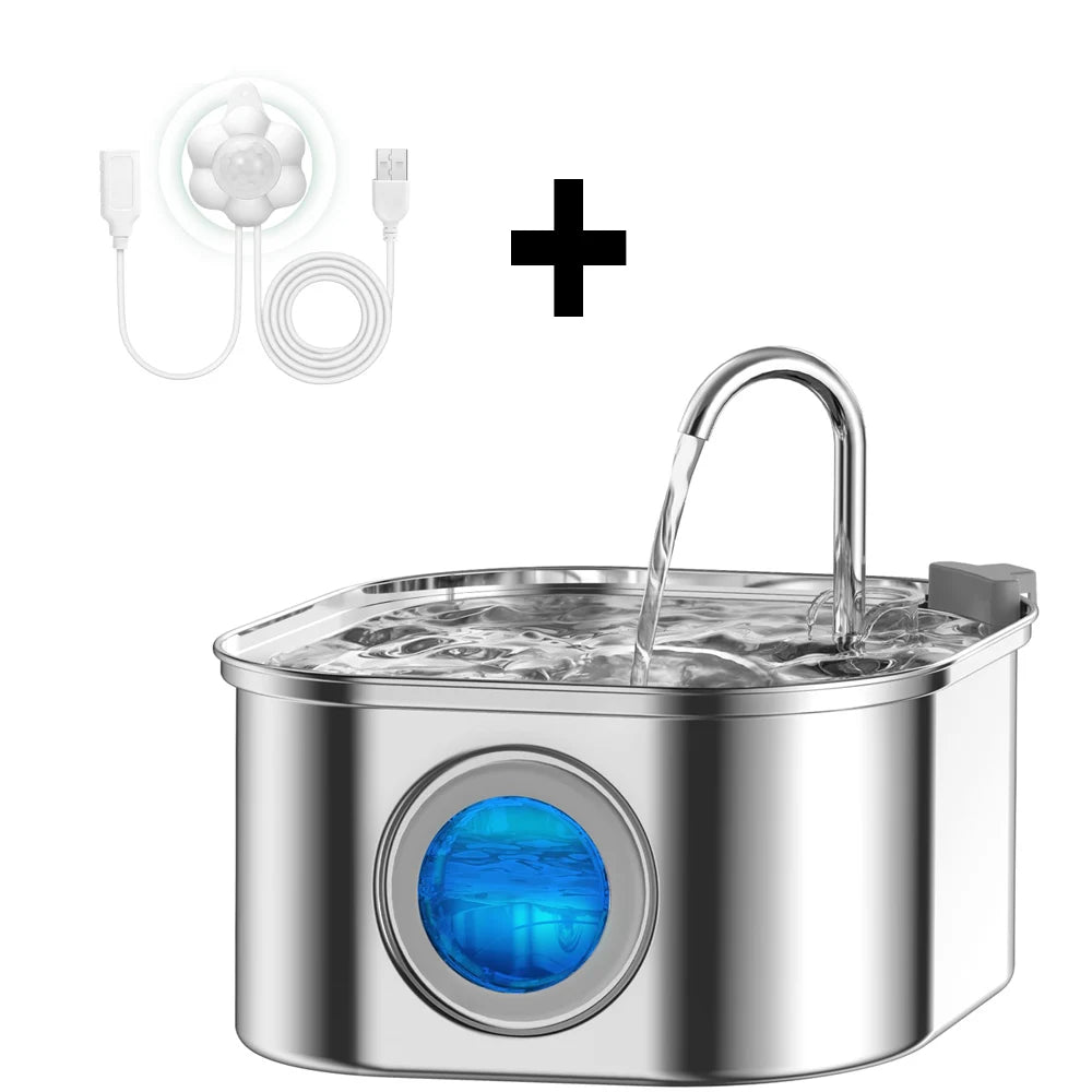 Transparent Window Cat Water Dispenser with sensor