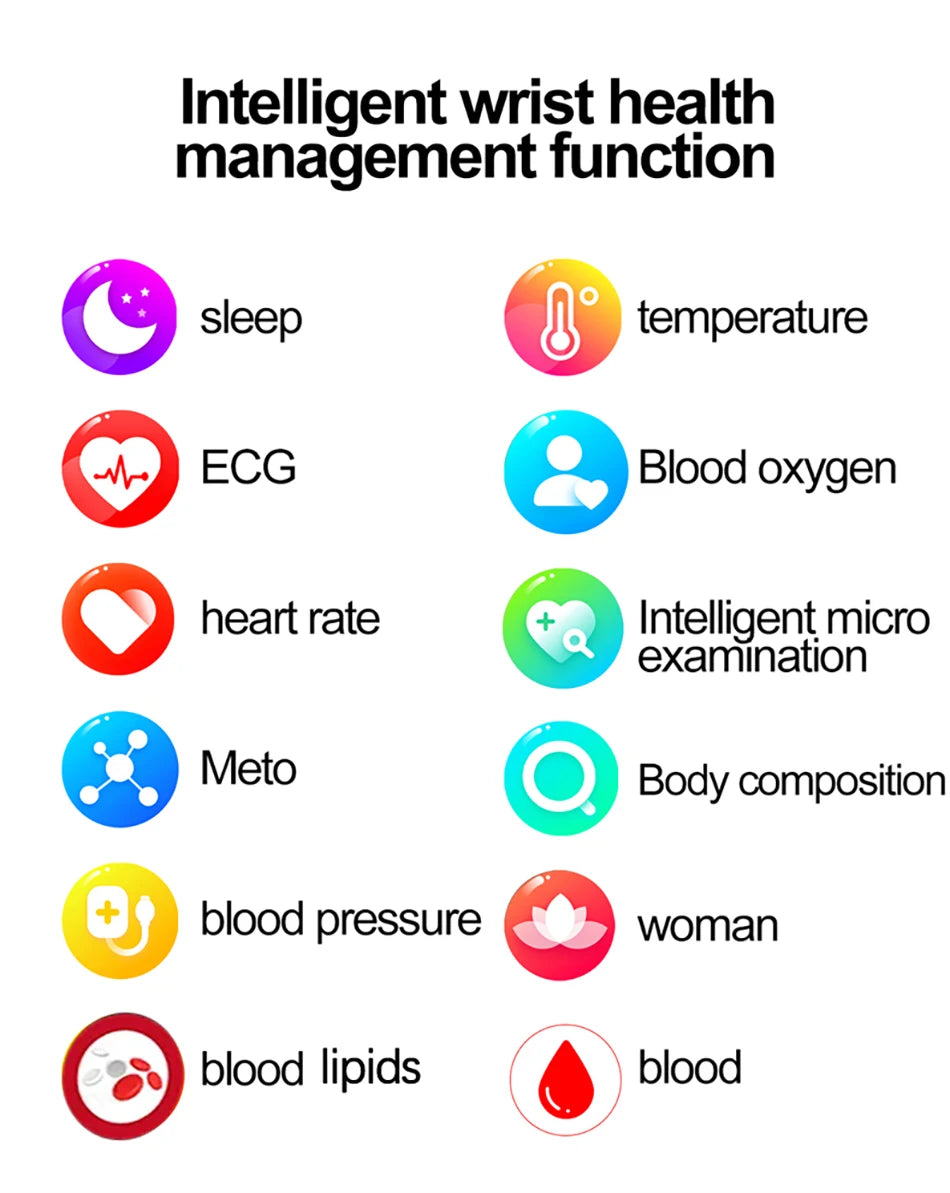 New AI Diagnosis Blood Lipids Body composition Test Smart Watch