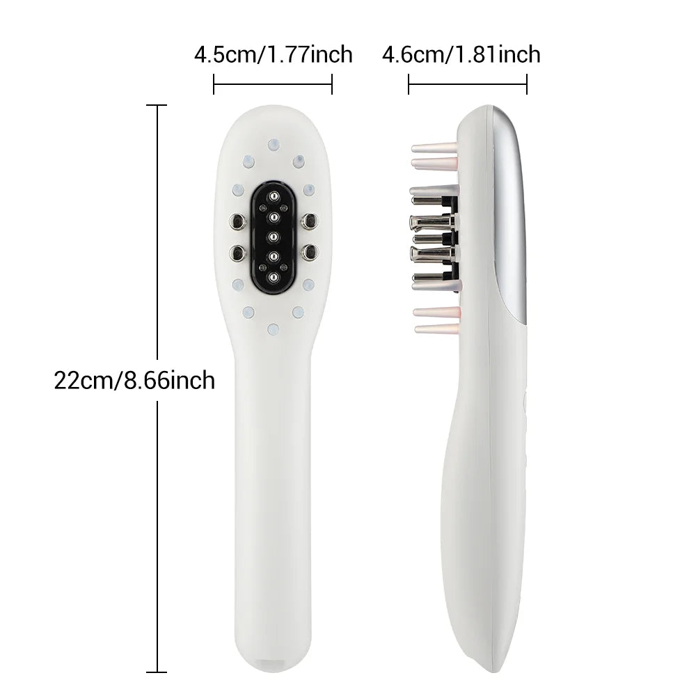 Electric EMS Scalp Massager Comb LED Light Hair Growth
