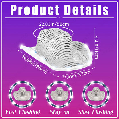 LED Cowboy Hats Wedding Hats Bulk Light up Cowboy Hats