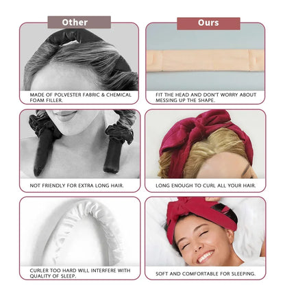 Woman Heatless Curling Rod Headband Lazy Hair Curler