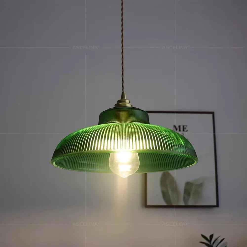 Nordic Glass Pendant Light Green Hanging Lamp Living Room