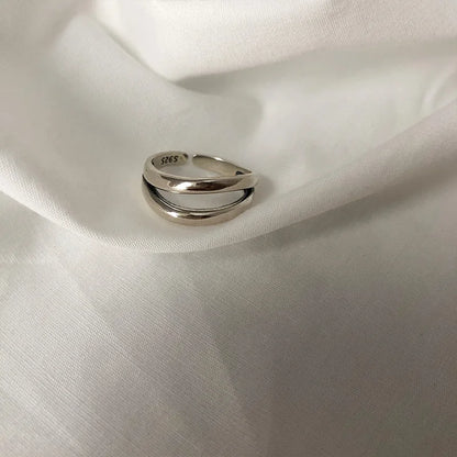 VENTFILLE 925 Sterling Silver Finger Rings Hollow Chain
