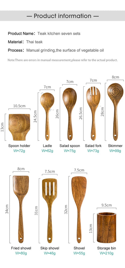 Wooden Spoons For Cooking, Wooden Utensils Set
