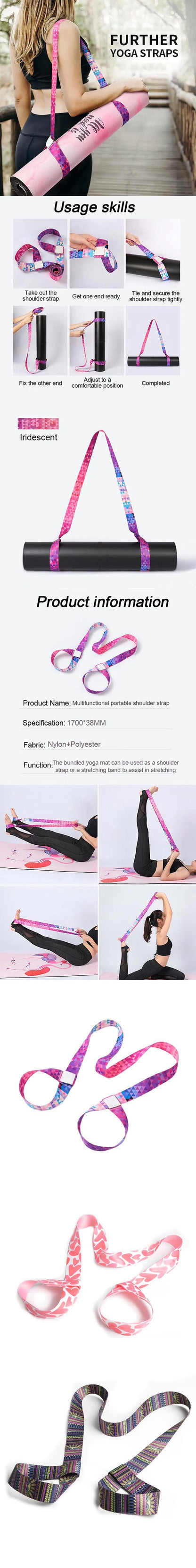 New Yoga Mat Strap for Yoga Stretching Band Elastic Bands